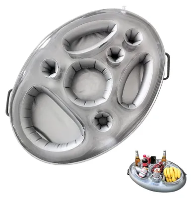 Produktbild von Aufblasbarer Getränkehalter,PVC Schwimmender Bierhalter,Tragbar Pool Tablett,Schwimmendes Tablett für Pool Party