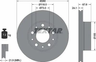 Produktbild von 2x TEXTAR Bremsscheibe 92275105 für OPEL Movano C Pritsche / Fahrgestell (U9)