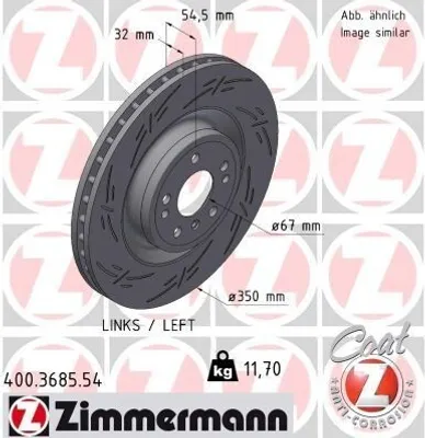 Produktbild von ZIMMERMANN Bremsscheibe Vorne Links passend für MERCEDES-BENZ M-Klasse (W166) 350mm 400.3685.54