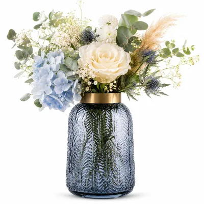Vase aus recyceltem Glas, 21 cm, rund, mehrfarbig