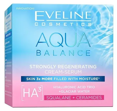 Produktbild von Eveline Cosmetics AQUA BALANCE – feuchtigkeitsspendende, regenerierende Gesichtscreme – 15er Karton