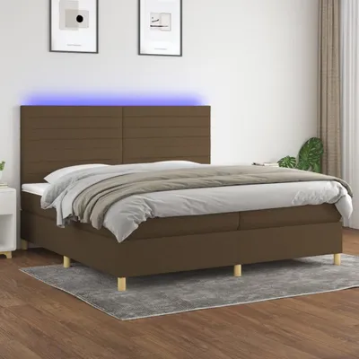 Produktbild von Maison Exclusive - Boxspringbett mit Matratze & LED Dunkelbraun 200x200 cm Stoff