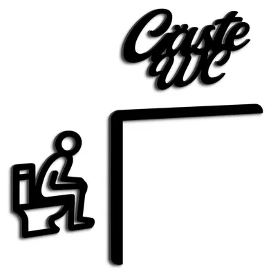 Produktbild von Gäste WC Schild 3 Stück Schwarzes Acryl Toiletten Wanddeko mit Figuren 21 x 15 cm