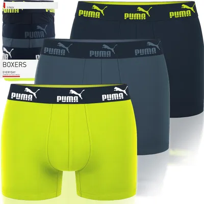 Produktbild von Puma Herren Boxershorts Lime Blue Baumwolle 3er Pack, M