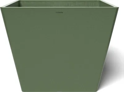 Image de POTS&MORE Pflanztopf Prismo 50, Ã¸ 50 cm quadratisch Olivgrün Höhe 40,5 cm