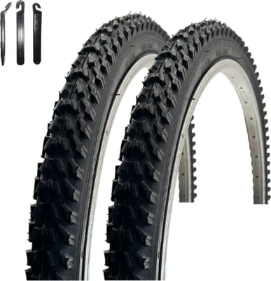 Zdjęcie produktu dla 2 x opony rowerowe VEE Rubber V158 26" czarne 50-559 (26 x 1,95) wraz z łyżką do opon