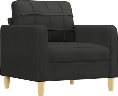 Produktbild von vidaXL 3-tlg. Sofagarnitur mit Kissen Schwarz Stoff