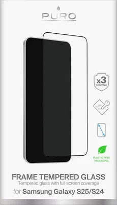 Obrázok produktu pre PURO PUSDGFRS24SGBLK, Samsung, Galaxy S24, Odolné proti nárazu, Odolné proti poškriabaniu, Čierna, Priehľadná, 1 kusov
