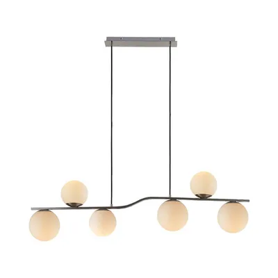 Produktbild von Lindby Hängelampe Avalyn, nickelfarben, Glas, 110 cm, E14