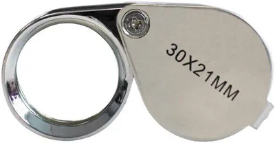 Productafbeelding van Vergrootglas voor juweliers, 30x vergroting - Verchroomd, draagbaar, lensdiameter 21 mm