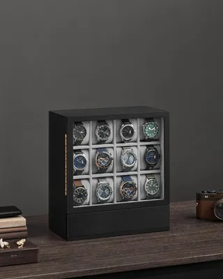 Obrázek produktu pro SONGMICS Box na hodinky Box na hodinky 12 přihrádek, box na hodinky, vertikální úložný prostor, nápad na dárek