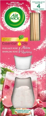 Zdjęcie produktu dla Air Wick Essential Oils Pachnące patyczki musujące rose & malina, 30 ml