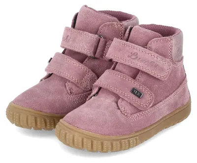 Imagen del producto de Botas de velcro para niña, marca Lurchi, modelo JULIANO TEX, color rosa, material de gamuza, talla 20