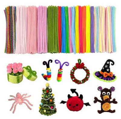Produktbild von Pfeifenreiniger Blumen Set 900 Stück Macaron Farben zum Basteln, DIY, Dekoration
