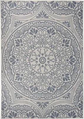 Immagine prodotto di The Living Store Tappeto per esterni a trama piatta 140x200 cm Motivo blu