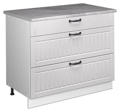 Imagen del producto de Mueble bajo de cocina Vicco Fame-Line Blanco casa de campo/Blanco 100 cm, ET Mármol, Model 62005
