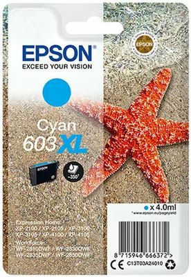 Immagine prodotto di Epson 603XL - 4 ml - XL - Ciano - originale - Blister con segnale di allarme RF / acustico