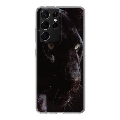 Produktbild von MuchoWow® Handyhülle Schutzhülle Hülle für Samsung Galaxy S21 Ultra Panther - Tier - Schwarz Silikon Softcase Handy Hülle - Mobiltelefon