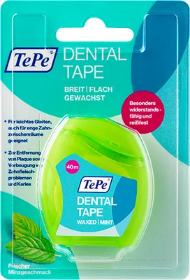 Produktbild von TePe Dental Tape breit flach gewachst mint 40 m, 1 St. Zahnseide