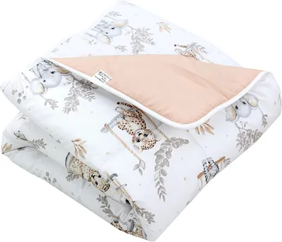 Produktbild von TupTam Baby Spielmatte Kinder Große Spieldecke Gepolstert XXL Krabbeldecke 120 x 120 cm Babyzimmer Schlafteppich, Farbe: Safari Schaukel Beige