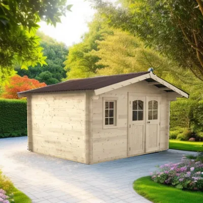 Image de Abri de jardin 12.74m² bois naturel - Habrita - NAN3530.02N -