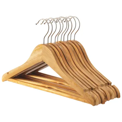 Produktbild von Kleiderbügel für Kinder aus Holz mit Schulterkerben – Braun – 10er-Pack – Von Harbor Housewares