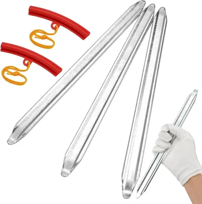 Produktbild von Motorrad Montagehebel 30 cm - Reifenmontage Eisen - Reifenmontage Schlüssel mit 3 Rädern Felgenschützer - Einfach zu bedienendes Reifenwechselwerkzeug