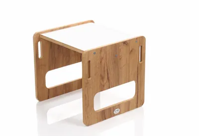 Produktbild von Kids Helper Kindertisch Eiche Weiß Spieltisch Maltisch Montessori Kindermöbel MDF, KI-generiertes Bild