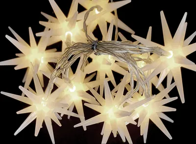 LED Lichterkette Sterne Lichtervorhang Beleuchtung Batterie Innen warmweiß 120cm