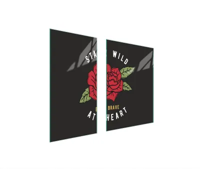 Produktbild von Herdabdeckplatten 2 teilig 75x52 Glaskeramikkochfeld Abdeckung Glas Schneidebrett Rose Schwarz