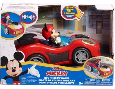Produktbild von Rennauto Mickey Mouse von Disney Junior mit Reibantrieb, Geräuschen und Lichtern, Batterien inklusive, ab 3 Jahren