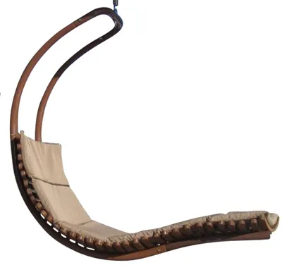 Produktbild von ALEOS. DESIGN Hängeliege Schaukelliege Schwebeliege aus Holz Lärche / Metall mit Auflage (OHNE Aufhängegestell) NAVASSA-SEAT-BRAUN