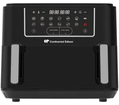 Produktbild von Continental Edison CEFR2400TB Heißluftfritteuse ölfrei 10,5 l, 2600 W, digital 12 Programme, 50–200 °C, Timer 1–60 min, Schwarz