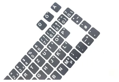 Image de Autocollant clavier allemand - noir mat 48 touches 1,1 cm x 1,3 cm Autocollant clavier compatible avec HP Compaq NC6400