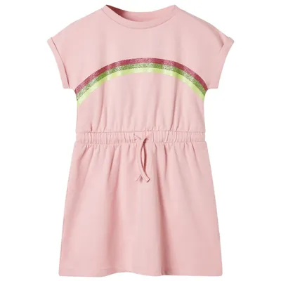 Image de vidaXL Robe pour enfants avec cordon de serrage rose clair 128