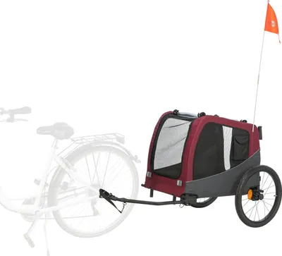 Produktbild von TRIXIE Fahrradanhänger für Hunde - grau/rot - 75 × 86 × 80/145 cm