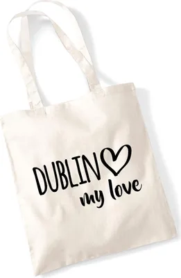 Produktbild von Huuraa Jutebeutel Dublin my love 10 Liter Natural Baumwolle Tasche Geschenkidee