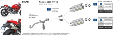 Zdjęcie produktu dla Wydech ARROW THUNDER do Ducati Monster 696 / 796 / 1100 2008-2014, aluminium