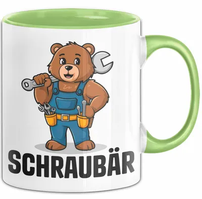 Produktbild von Auto Kfz Mechaniker Tasse Geschenk Lustige Geschenkidee Spruch Schraubar (Grün)