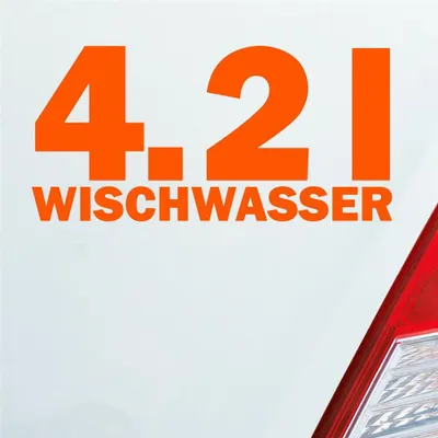 Produktbild von Auto Aufkleber 4,2 l Wischwasser Liter Tuning 15x7 cm Orange Sticker Heckscheibenaufkleber