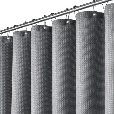 Produktbild von Unyqoos® moderner und stilvoller Waffel-Duschvorhang – Schimmel- und wasserdichter Badezimmertextil