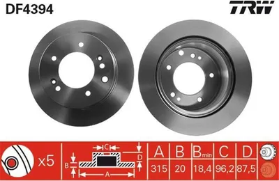 Produktbild von TRW Bremsscheiben (2 Stück) Hinterachse DF4394