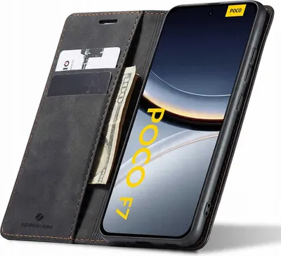 Produktbild von Spacecase Wallet Tasche für Poco F7 5G Schwarz