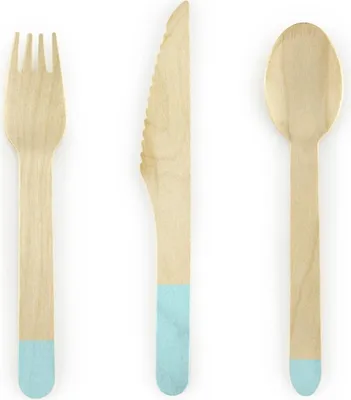 Produktbild von 18 Holzbesteck Mint 16 cm - Einheitsgröße