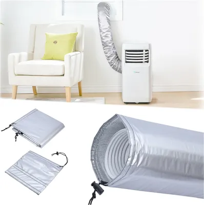 Produktbild von Isolierung für mobile Klimaanlage, verstellbare Abluftschlauch Hülle für 5/5,9 Zoll mit elastischem Kordelzug & Aluminiumfolie