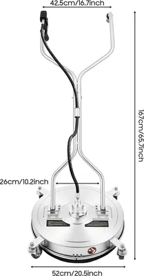 Produktbild von Flächenreiniger für Hochdruckreiniger - Terrassen-/Bodenreiniger - 51 cm - Edelstahl - 4500 PSI max/3700 PSI Arbeitsdruck - 4 Rollen - 0,95 cm Schnellkupplung
