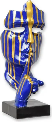 Produktbild von Maske aus Kunstharz „Speak no evil“ – Tropfenblau Replikat Retro Design Dekoration