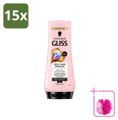 Obrázok produktu pre 15 kusov kondicionéru Gliss Hair Repair na regeneráciu poškodených vlasov, 200 ml, balenie