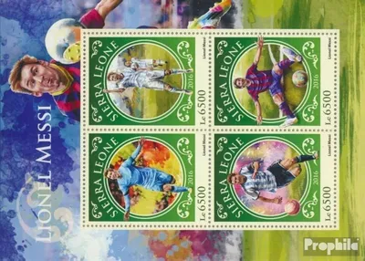 Produktbild von Briefmarken Sierra Leone 2016 Mi 7708-7711 Kleinbogen (kompl. Ausg.) postfrisch Lionel Messi