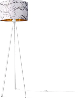 Produktbild von Stehlampe Wohnzimmer Lampenschirm Stoff Stehleuchte Leselampe Abstrakt Vintage